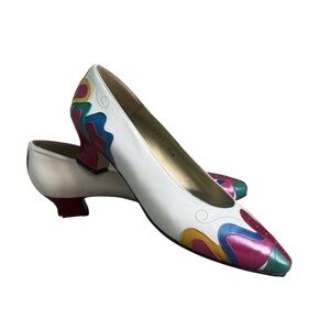Margaret J. By Margaret Jerrold Vibrant Multicolor Small Low Heels Pumps SZ 8.5